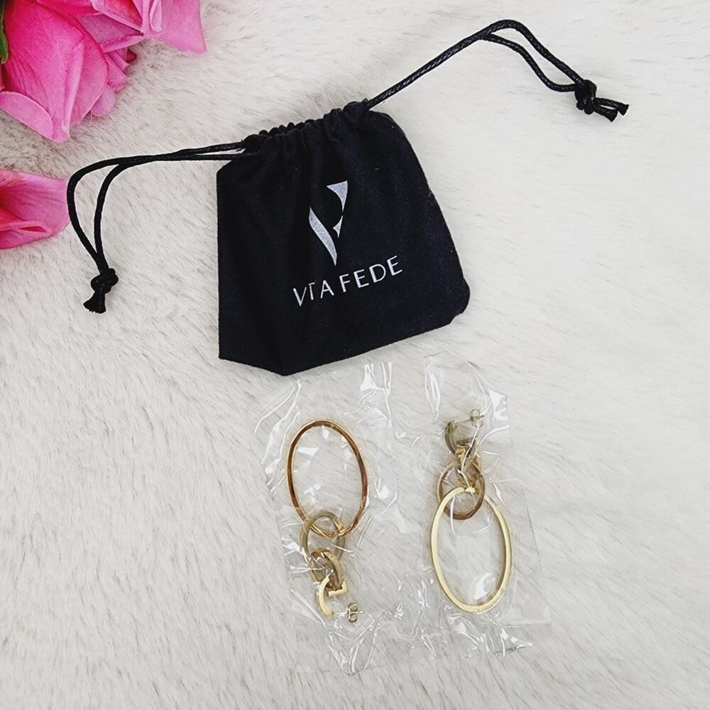 Vita Fede Cassio 24K Gold Plated Convertible Dangle Drop Modular Earrings NEW